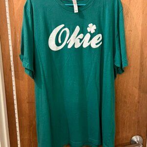 Size 2XL - Green Short Sleeve "Okie" St. Patty's T-Shirt